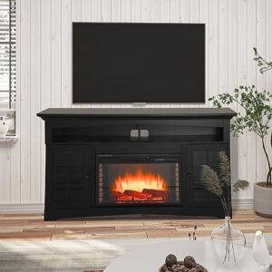 clihome electric fireplace tv stand 59in with fireplace electric fireplace inserts heater entertainment center with fireplace decor for christmas decor