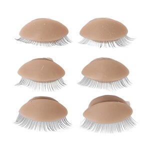 Makeup Face Board Grafting Eyelashes Silicone Practice Template Rubber Mannequin Facial Training Model Practice Faceboard (Light Brown)