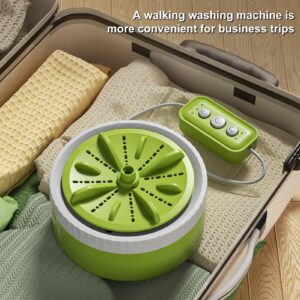 Fairnull Portable Mini Washing Machine, USB Powered Small Turbo Washing Machine and Dishwasher, Suitable for Travel,Business Trip, Home, Fruit Cleaning and Dish Washing (Green)