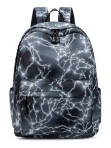 novwed black school backpack for boys durable waterproof backpack with laptop compartment aesthetic backpack lightning
