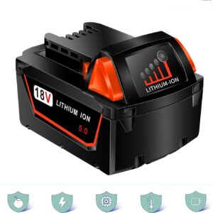 2PACKS 5.0Ah Lithium Battery Replace for Milwaukee M18 Battery 48-11-1850 Cordless Power Tools Batteries and Battery Charger for N14-N18 Charger