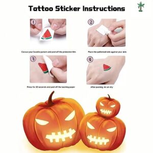 10 Sheets Tattoo Stickers Halloween Prank Makeup Temporary Tattoo Realistic Temporary Tattoos Halloween Clown Tattoos Scary Big Mouth Face Tattoos Decals Kits Prank Prop for Halloween Cosplay Party