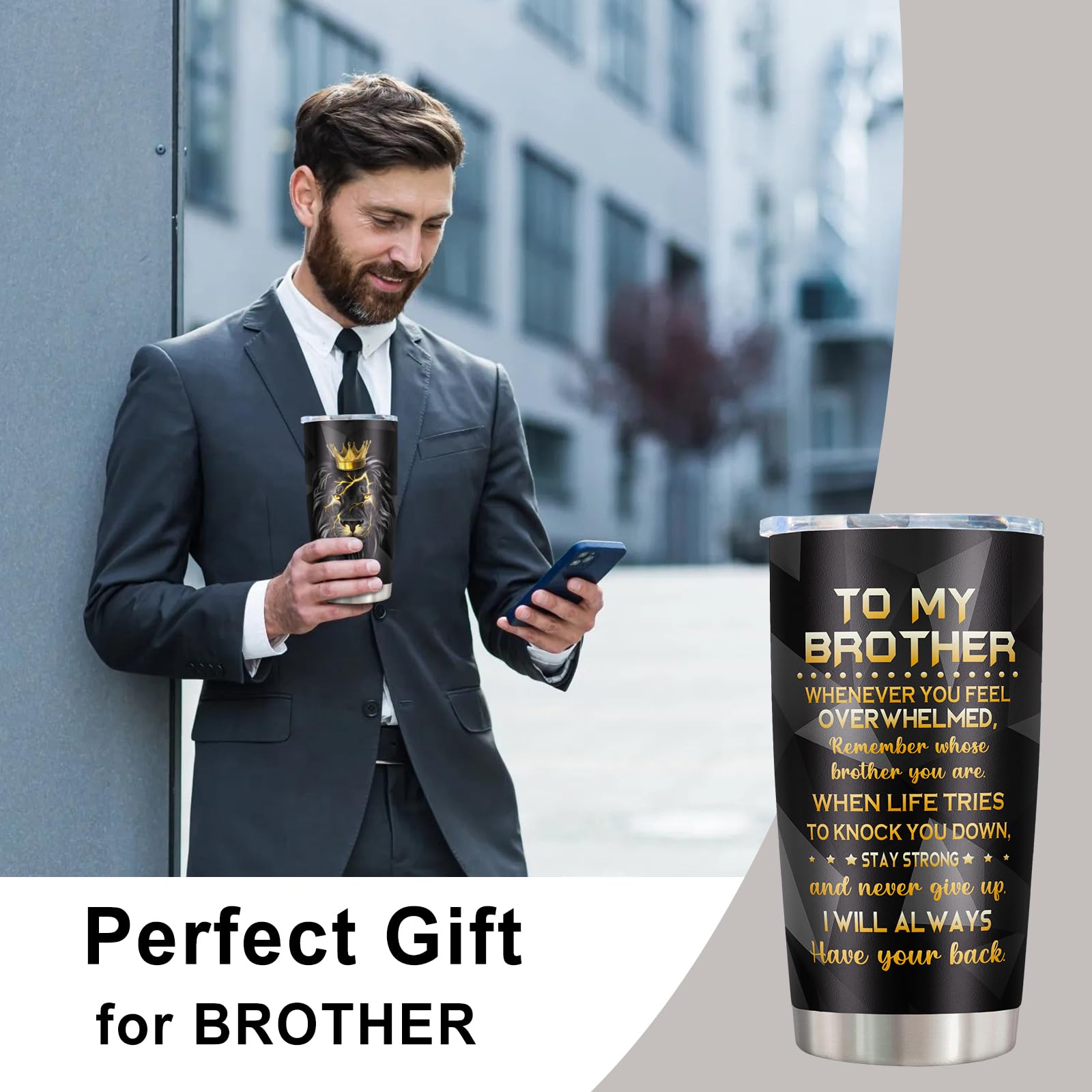 Gifts for Brother, Gifts for Brother Adult, Big Brother Gifts for Boy, Unique Brother Gifts from Sister, Birthday Gifts for Brother, Best Funny Brother Gifts Tumblers Mug 20oz(1pc)