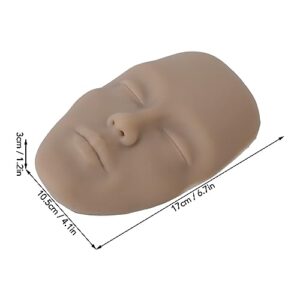 Makeup Practice Face, Silicone Makeup Practice Board, Face Eyebrow Eyes Makeup Mannequin for Makeup Artists and Beginners, Perfect Aid to Practicing Makeup (Dark Skin Color)