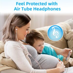 ibrain Air Tube Headphones Air Tube Earbuds for Protection Airtube Headset with Microphone in Ear Earphones Wired Compatible with 3.5mm Jack for Safe and Healthy Listening - Rose Gold