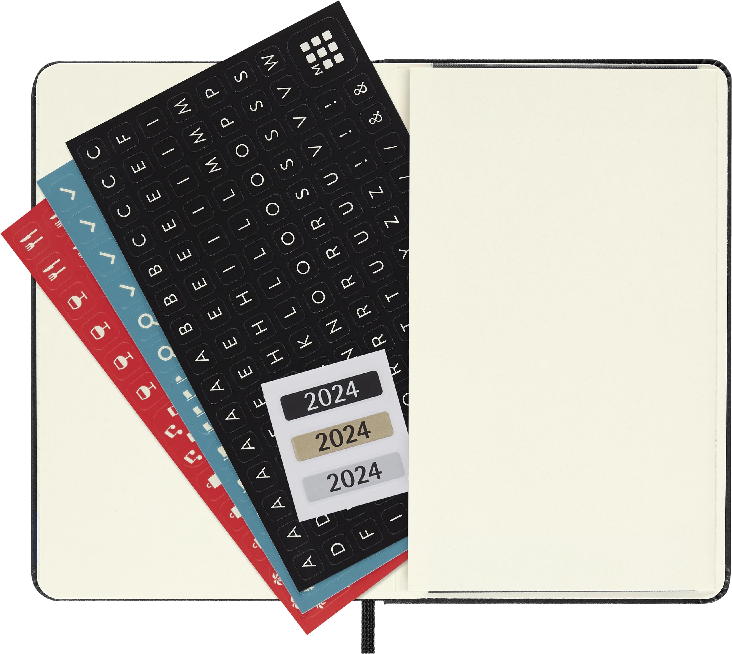 Moleskine DHB12WH2Y24 Notebook, Beginning January 2024, Weekly Diary, Horizontal (Horizontal) Hard Cover, Pocket Size (W x H x H): 3.5 x 5.5 inches (9 x 14 cm), Black