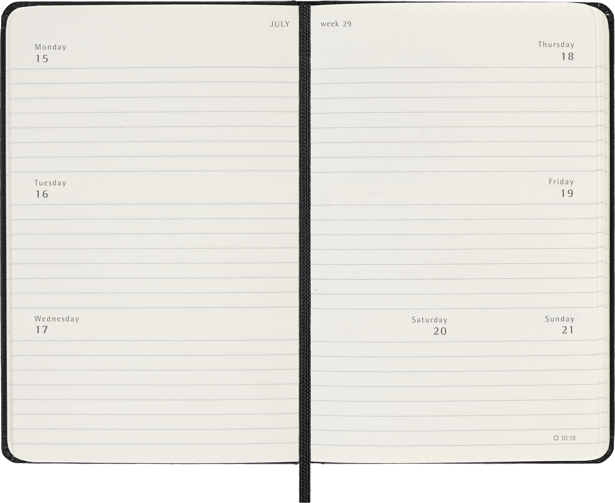 Moleskine DHB12WH2Y24 Notebook, Beginning January 2024, Weekly Diary, Horizontal (Horizontal) Hard Cover, Pocket Size (W x H x H): 3.5 x 5.5 inches (9 x 14 cm), Black
