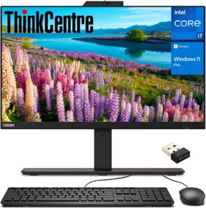 lenovo thinkcentre m90a 2023 business all-in-one desktop, 23.8" fhd ips anti-glare, intel core i7-10700, 32gb ram, 1tb ssd, 1080p webcam, windows 11 pro, bundle with mini wireless usb wifi adapter