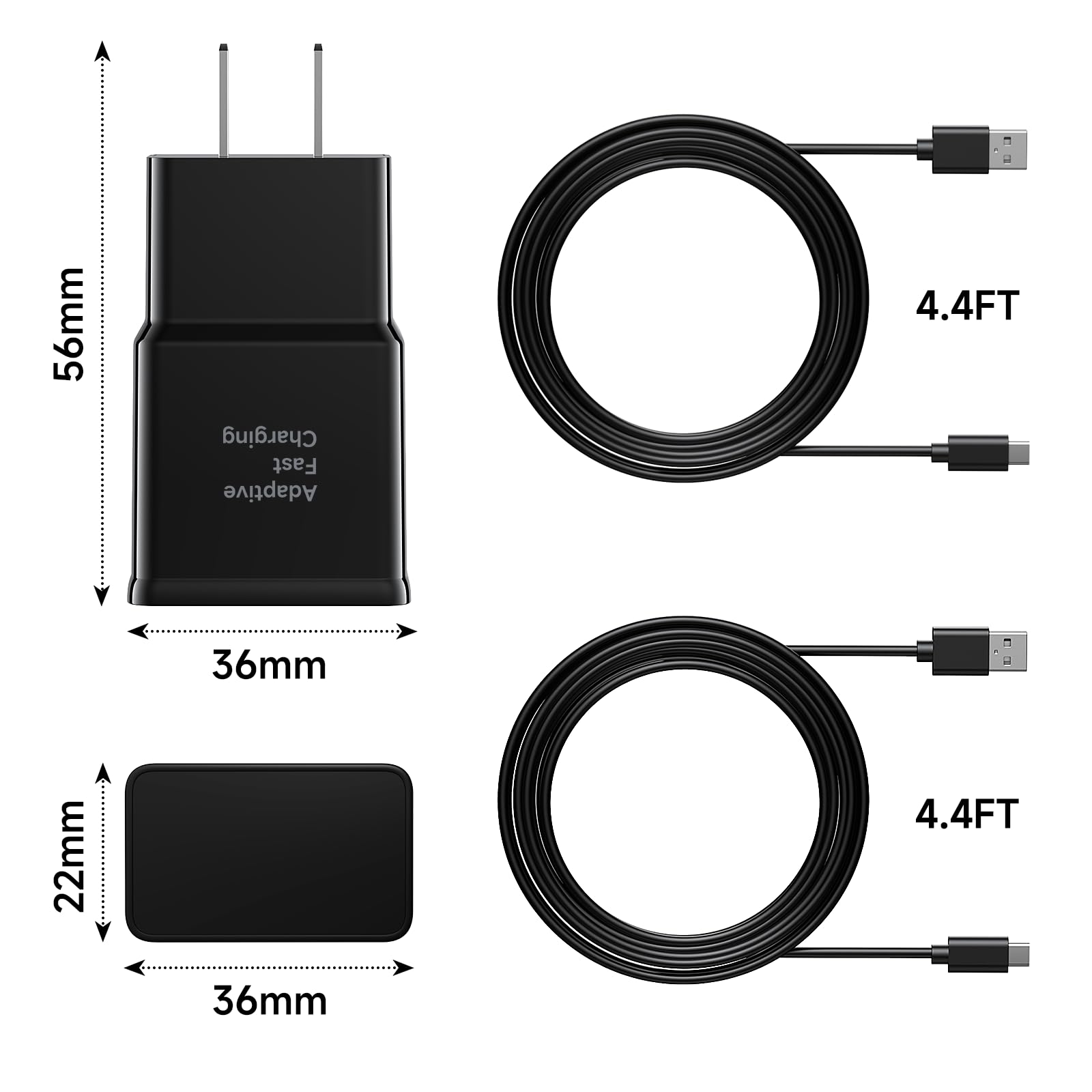 phynamic Android Charger USB C Charger Cable Fast Charging with 4FT Type C Cable for Samsung Galaxy S24/S23/S23 Ultra/S22/S21/S20/S20+/S10/S10+/S10e/S9/S9+/S8/S8Plus/Edge/Active/Note 8/9/10/20