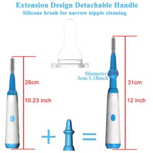 Camelcell Electric Bottle Brush,Long Handle Electric Water Bottle/Baby Bottle Brush Cleaner, Extra Long Bottle Cleaning Brush Set,1500 mAh,Waterproof IP65