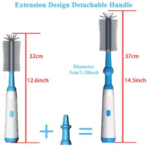 Camelcell Electric Bottle Brush,Long Handle Electric Water Bottle/Baby Bottle Brush Cleaner, Extra Long Bottle Cleaning Brush Set,1500 mAh,Waterproof IP65