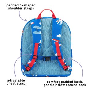 uninni 14" Kids Backpack for Girls and Boys Age 5-8 Years Old with Padded, and Adjustable Shoulder Straps - Aircraft (Blue)