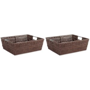 whitmor java rattique shelf storage tote basket, 1 count (pack of 2)