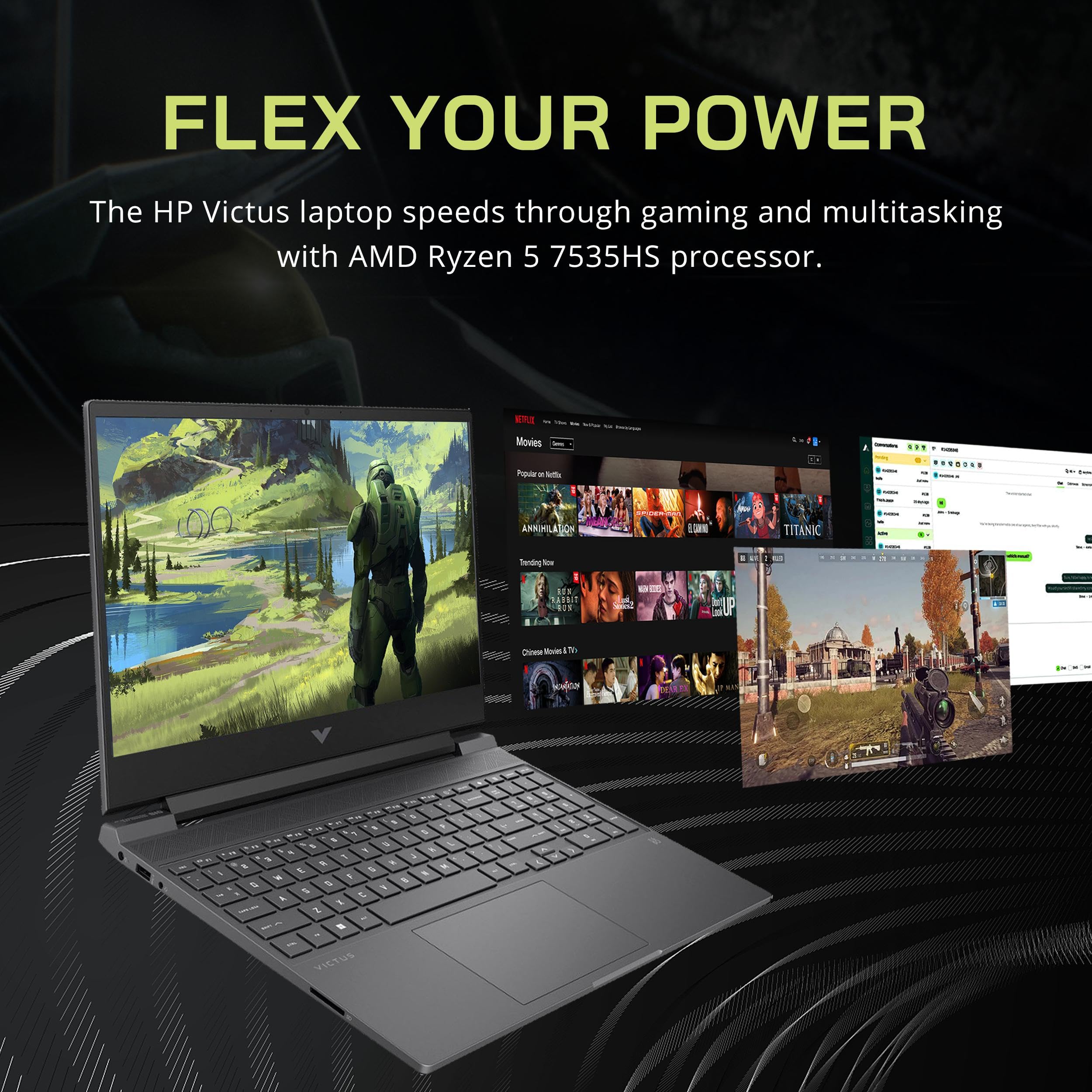HP Victus 15.6" FHD 144Hz Gaming Laptop, AMD Ryzen 5 7535HS, 16GB DDR5, 1TB SSD, NVIDIA GeForce RTX 2050, Backlit Keyboard, HD Webcam, Wi-Fi 6, Bluetooth, Gray, Win 11 Pro, 32GB Snowbell USB Card