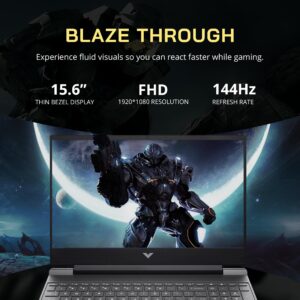 HP Victus 15.6" FHD 144Hz Gaming Laptop, AMD Ryzen 5 7535HS, 16GB DDR5, 1TB SSD, NVIDIA GeForce RTX 2050, Backlit Keyboard, HD Webcam, Wi-Fi 6, Bluetooth, Gray, Win 11 Pro, 32GB Snowbell USB Card