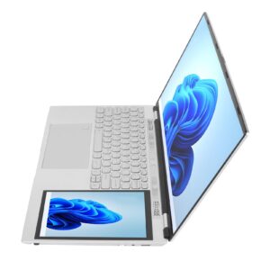 Zyyini Double Screen Laptop 1920x1080 15.6 Inch IPS 1280x800 7 Inch IPS Touch Screen 16GB Fingerprint Unlock Laptop Support 2.4G 5G Dual Band WiFi (16GB+1TB US Plug)