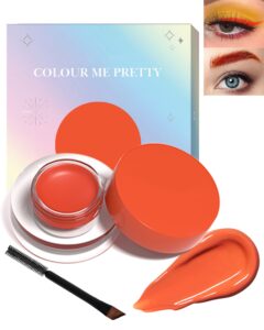 lysdefeu waterproof orange matte gel eyeliner & eyebrow pen, 12 color options, creamy texture, long lasting, safe ingredients