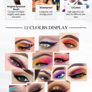 LYSdefeu Waterproof Orange Matte Gel Eyeliner & Eyebrow Pen, 12 Color Options, Creamy Texture, Long Lasting, Safe Ingredients