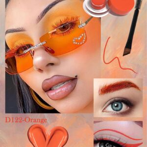 LYSdefeu Waterproof Orange Matte Gel Eyeliner & Eyebrow Pen, 12 Color Options, Creamy Texture, Long Lasting, Safe Ingredients