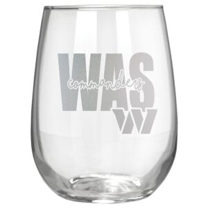 great american products washington commanders etched 17oz. city stemless wine glass