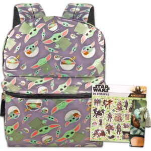 star wars backpack for boys, kids - bundle with 16" baby yoda school backpack, star wars stickers, and more | mandalorian school supplies