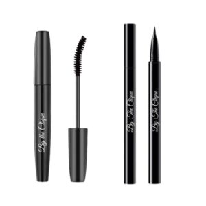 by the clique premmium black lengthening mascara and liquid eyeliner | smudge proof - all day stay