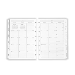 levenger circa monthly tabs & pullout calendar, junior - discbound monthly tab dividers, one-sheet pullout calendar, 150-gsm white paper