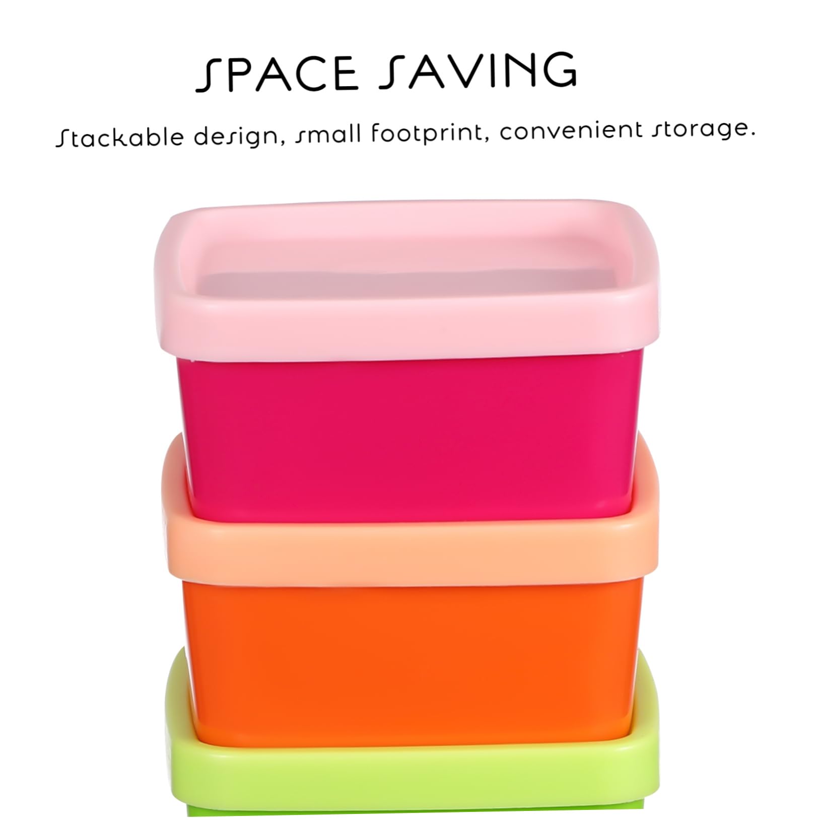 BIUDECO Desktop Storage Organizers 8 Pcs Rainbow Color Storage Box 8pcs Wedding Pp Makeup Stand Square Storage Boxes