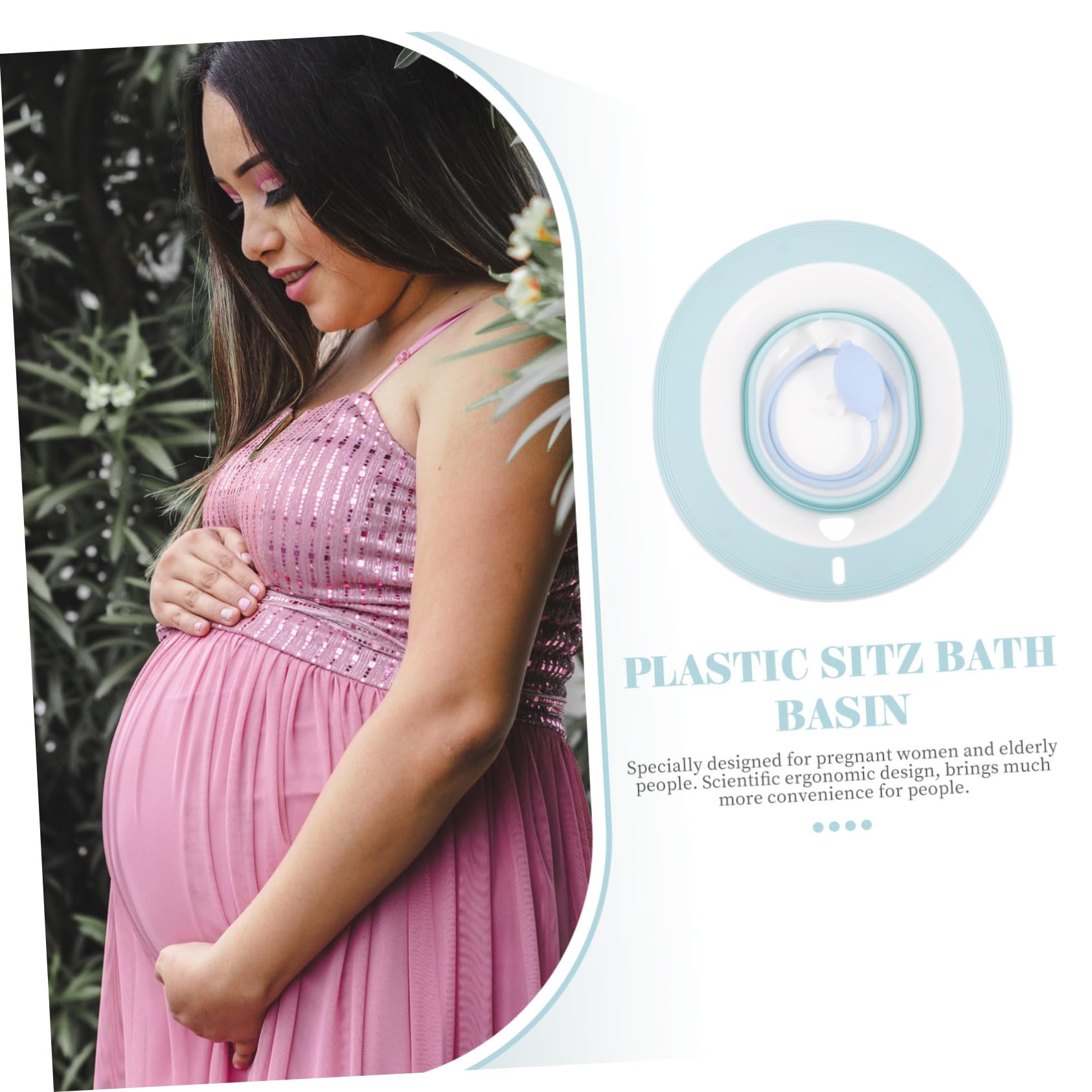 Butt Basin Postpartum Bath soak Female Sitz Bath tub Soaking tub Convenient Sitz Bath Sitz Bath Bowl Postpartum Toilet Bath Care Bathroom Basin TPR Pregnant Woman