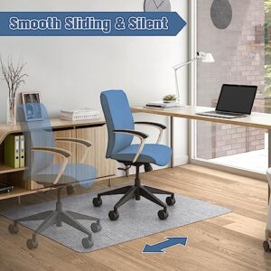 Corduroy Chair Mat for Hardwood Floor, 55"x35" Office Chair Mat Desk Chair Mat for Rolling Chair, Large Anti-Slip Backing Low-Pile Office Rug Floor Mat for Office/Home Light Grey