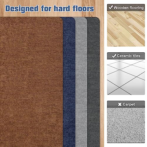 Corduroy Chair Mat for Hardwood Floor, 55"x35" Office Chair Mat Desk Chair Mat for Rolling Chair, Large Anti-Slip Backing Low-Pile Office Rug Floor Mat for Office/Home Light Grey