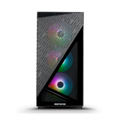 iBuyPower SlateMesh Gaming PC Computer Desktop SlateMeshA5N4601 (AMD Ryzen 5 7600, RTX 4060 8GB, 16GB DDR5 5200 Mhz, 500GB NVMe SSD, Windows 11 Home),Black