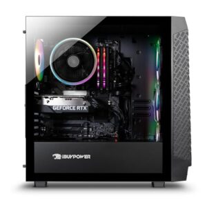 iBuyPower SlateMesh Gaming PC Computer Desktop SlateMeshA5N4601 (AMD Ryzen 5 7600, RTX 4060 8GB, 16GB DDR5 5200 Mhz, 500GB NVMe SSD, Windows 11 Home),Black