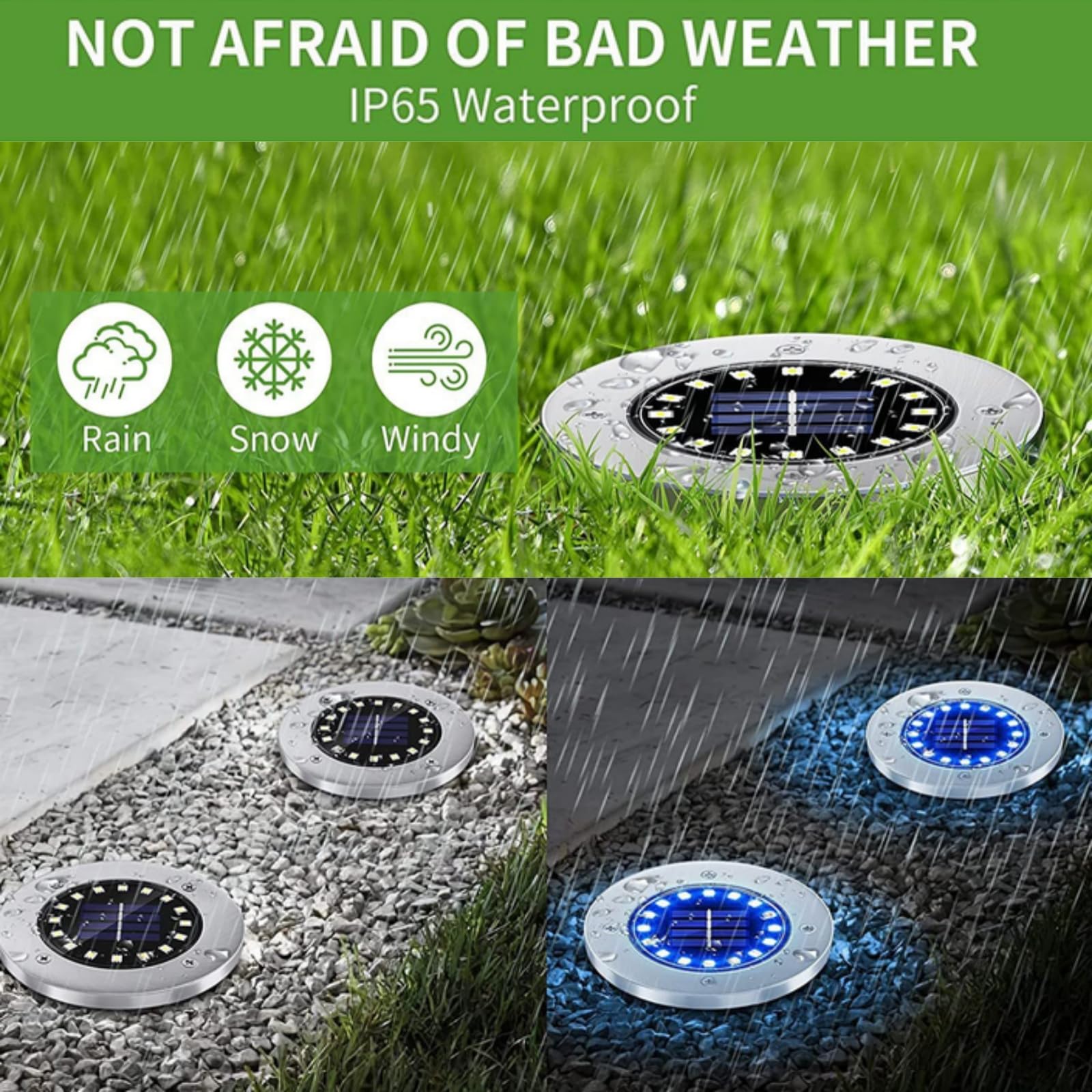 VVoodeinck 12 Pack LED Garden Lamp Solar Outdoor Waterproof Garden Floor Garden Lamp Outdoor Solar Lamp Courtyard Waterproof Floor Lamp Solar Buried Lawn Lamp(White Light)