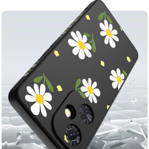 Yucenx for Oneplus Nord n30 5G Case, Girls Women Florals Liquid Silicone Phone Case, Shockproof Anti-Scratch Soft Protection Case with Screen Protectors for OnePlus Nord N30 5G (Black)