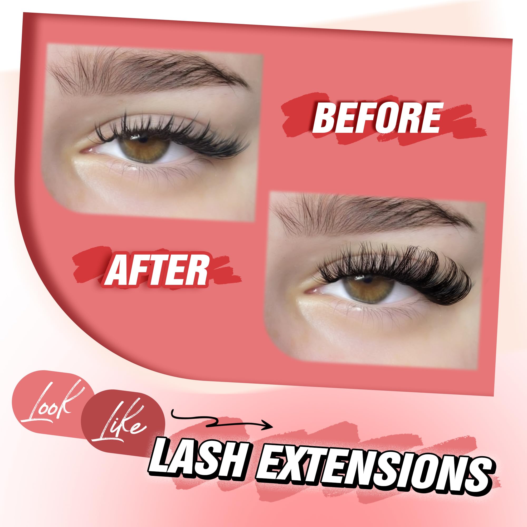 Lash Extension Individual Lashes Wispy Lash Clusters 18mm Cat Eye Cluster Lashes D Curl Eyelash Clusters DIY at Home Faux Mink Eyelash Extensions by ALPHONSE(72Pcs)