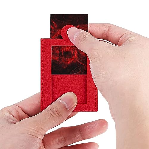 Red Flame Skull Christmas Mini Felt Photo Frame Hanging Decorations for Family Xmas Holiday Party 2PCS