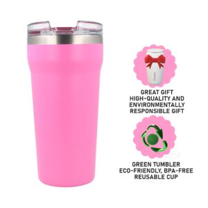 HomeRod [2 PACK 18 oz Stainless Steel Travel Insulated Tumbler Cup for Hot and Cold Drinks,Coffee Mugs with Lid (Pink and Blue)