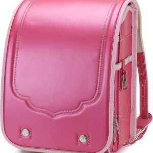 Baobab's wish Ransel Randoseru Backpack Semi-automatic satchel Japanese school bag for girls and boys PU leather bab-rng58 (Rose)