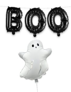 house of party halloween cute boo ghost balloons set, 20'' halloween ghost foil balloons for happy boo day party decorations | halloween boo balloons, halloween party decorations indoor