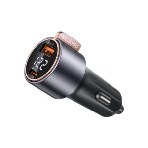 mcdodo 75w car charger adapter fast charging cigarette lighter usb c/usb a pd3.0 qc4.0 cell phone automobile chargers compatible with iphone 15/14/ipad/samsung galaxy s23/21/10/car vacuum cleaner