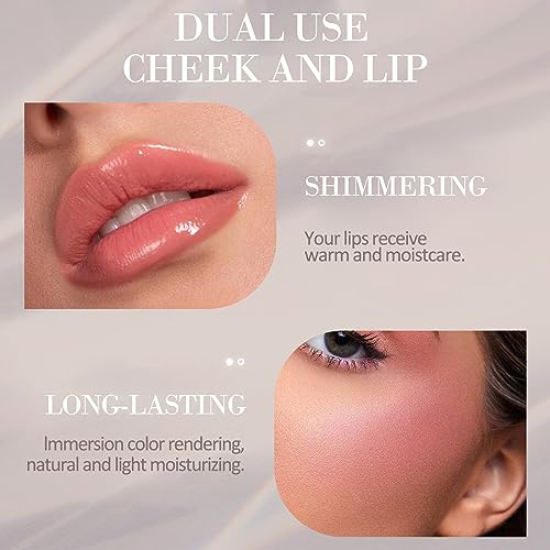 Jutqut Color Changing Blush Stick for Cheeks Makeup, Clear Blush PH Temperature Changing Pink Cream Blusher, Magic Waterproof Face Blush Stick, Natural Lightweight Multi-Use Lips and Cheek Tint