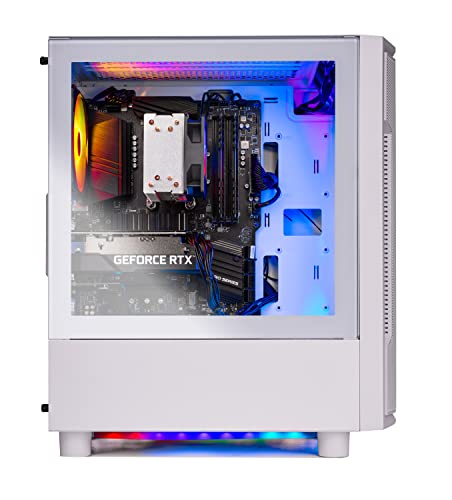 Skytech Gaming Archangel Gaming PC Desktop – AMD Ryzen 5 7600X 4.7 GHz, NVIDIA RTX 4060 Ti, 1TB NVME SSD, 32GB DDR5 RAM RGB, 600W Gold PSU, 11AC Wi-Fi, Windows 11 Home 64-bit,White