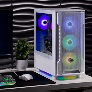 Skytech Gaming Archangel Gaming PC Desktop – AMD Ryzen 5 7600X 4.7 GHz, NVIDIA RTX 4060 Ti, 1TB NVME SSD, 32GB DDR5 RAM RGB, 600W Gold PSU, 11AC Wi-Fi, Windows 11 Home 64-bit,White