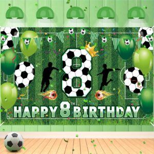soccer 8th birthday party decorations soccer happy 8th birthday banner for boys kids teens large sport themed birthday banner for soccer football 8th birthday anniversary party supplies