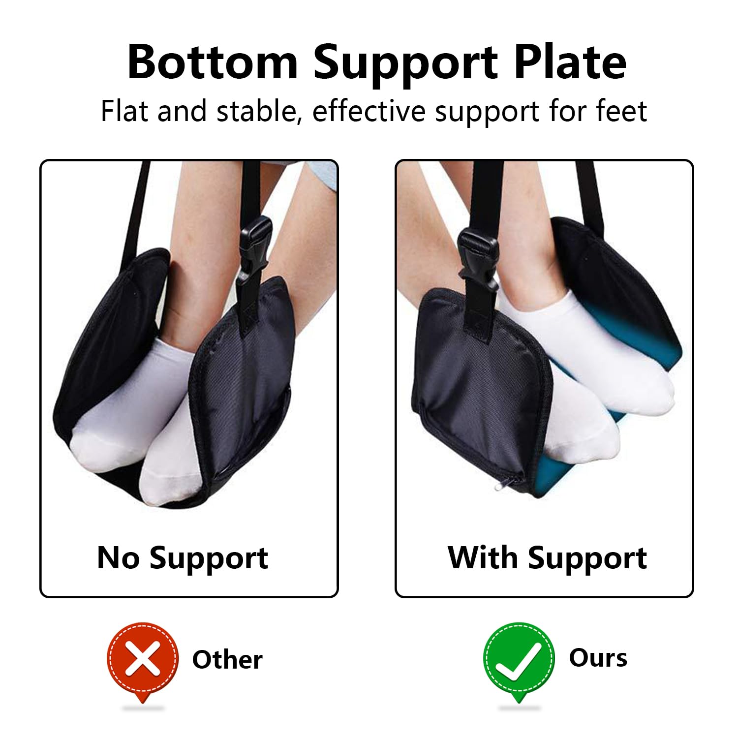 Airplane Footrest (Thickened Memory Cotton) - Portable Travel Foot Hammock Airplane or Office Footrest,Airplane Travel Accessories,Plane Footrest，Provides Relaxation and Comfort for Long Flights