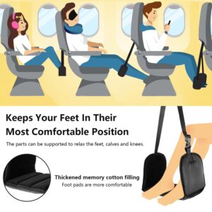 Airplane Footrest (Thickened Memory Cotton) - Portable Travel Foot Hammock Airplane or Office Footrest,Airplane Travel Accessories,Plane Footrest，Provides Relaxation and Comfort for Long Flights