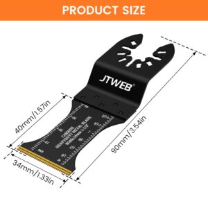 JTWEB Carbide Oscillating Tool Blades, Carbide Oscillating Saw Blades Multitool Blades Heavy Duty for Hard Material, Hardened Metal, Steel Nails, Bolts, Screws, Universal Multi Tool Blades Kits