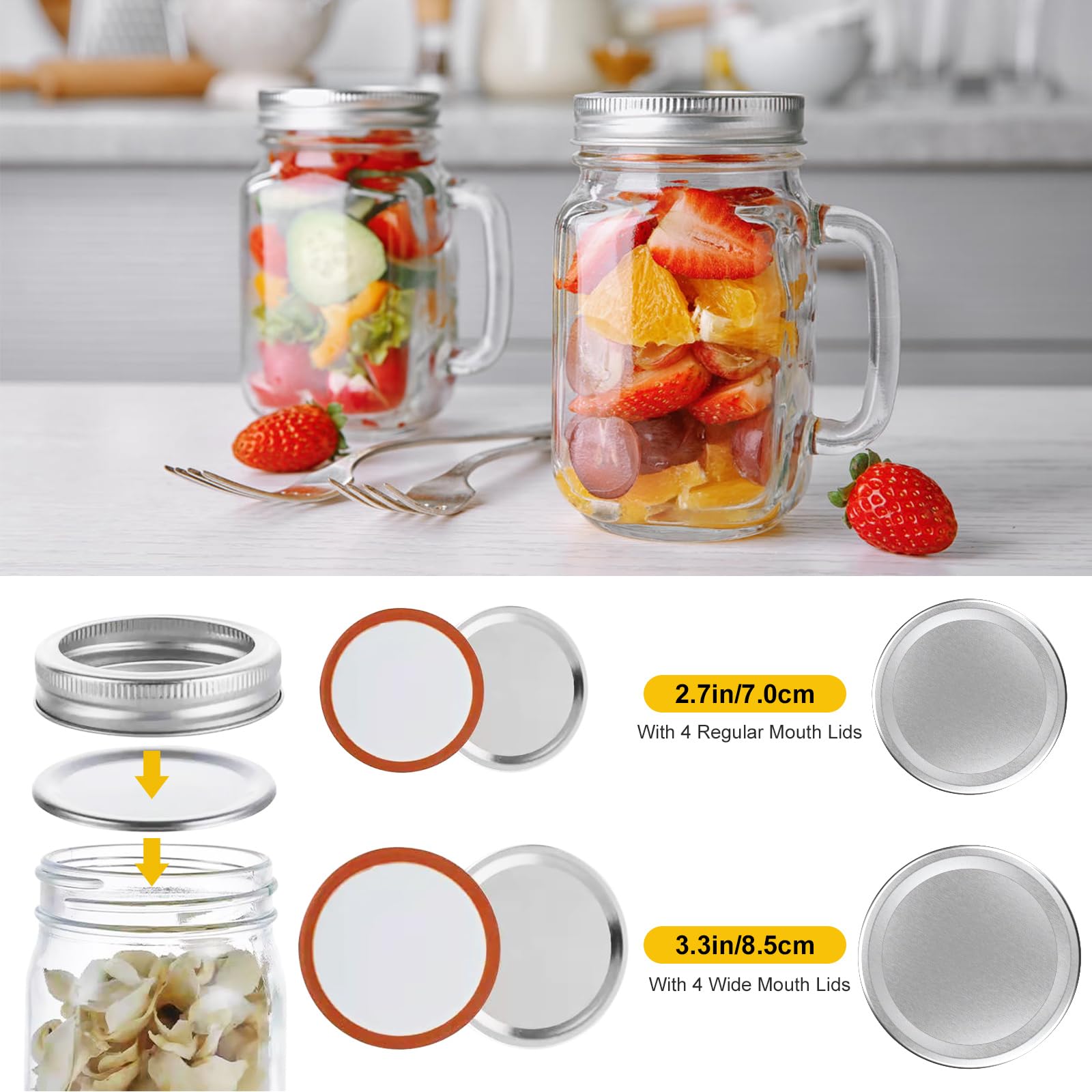 Electric Mason Jar Vacuum Sealer Kit for Wide and Regular Mouth, HUIJUTCHEN Cordless Mason Jar Sealer Vacuum Kit with LED Display for Power, Work Time, Auto Mason Jar Sealer Vacuum Kit for Foodsaver