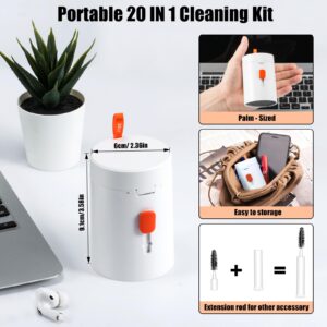 Laptop Phone Screen Cleaner Kit, Computer Keyboard Brush Cleaning Spray for iPhone AirPods MacBook iPad, 20-in-1 Electronic Device Clean Tool for Camera PC Monitor Earbud TV Tablet Car Screens